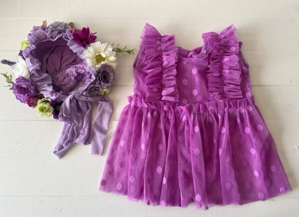 Conjunto Heloá com Touca Floral AC Lilás