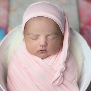 Wrap de Contenção + Touca rosa bebê