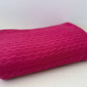 Manta de Puff de Tricô Rosa Pink
